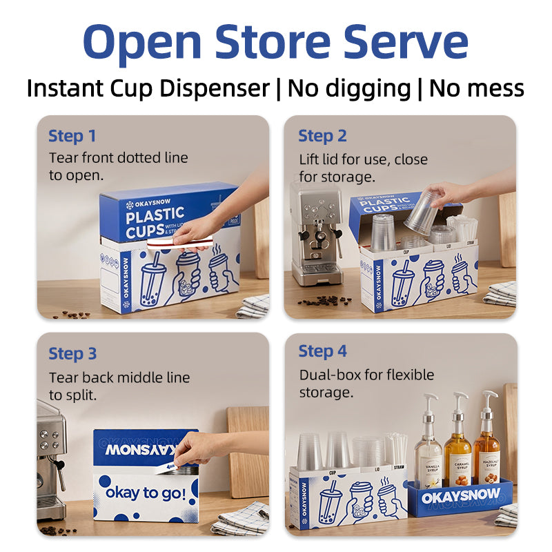 Clear Disposable Cups with Lids and Straws